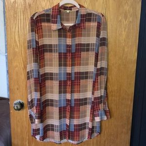 Gianni Bini plaid tunic top